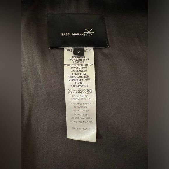Isabel Marant Black Lambskin Leather Vest Women’s Size 8 (Isabel Marant 3) - Picture 11 of 12
